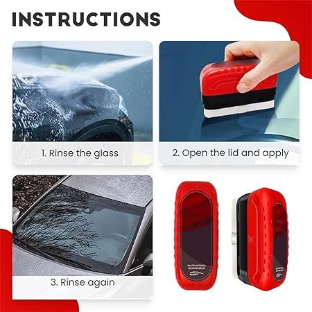 Car Windshield Glass Cleaning Board | Oil Film Remover & Stain Cleaning Brush