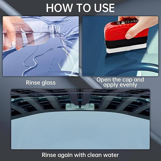 Car Windshield Glass Cleaning Board | Oil Film Remover & Stain Cleaning Brush